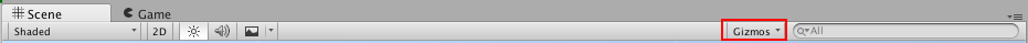 Unity場景視圖中的Gizmos按鈕